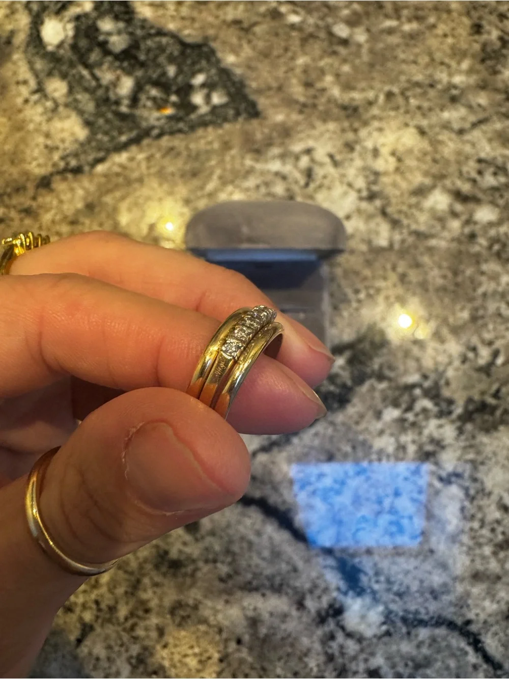 14 KT Gold Diamond Cigar Band - Picture 3 of 5